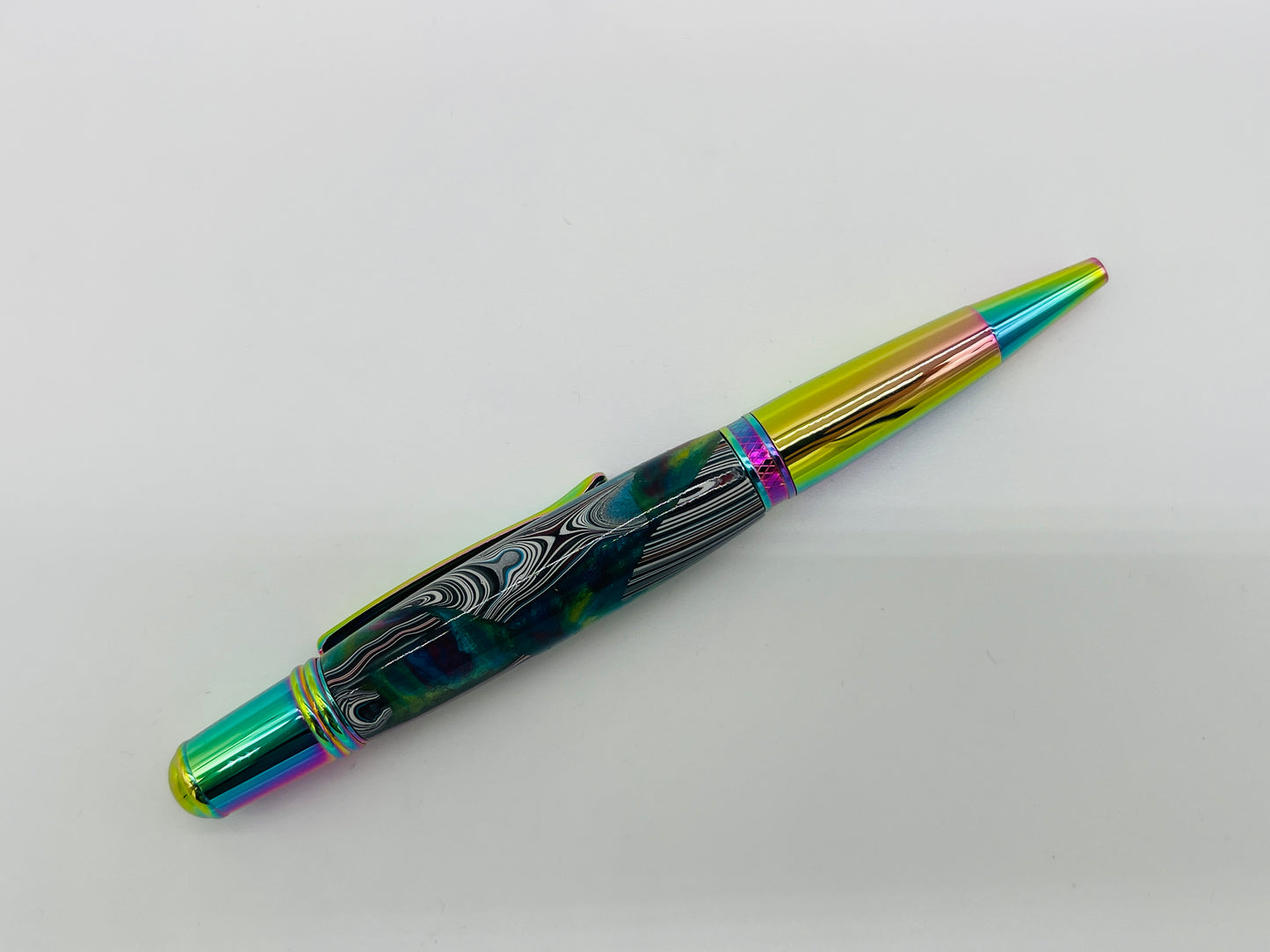 Oil Slick, Fordite Infused Pen