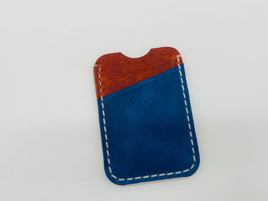 Blue and Orange Vertical Card Wallet